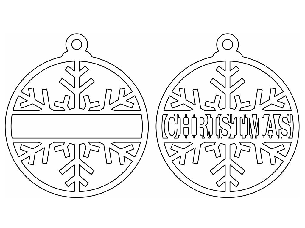 Laser Cut Personalised Snowflake Ball Ornament Vector