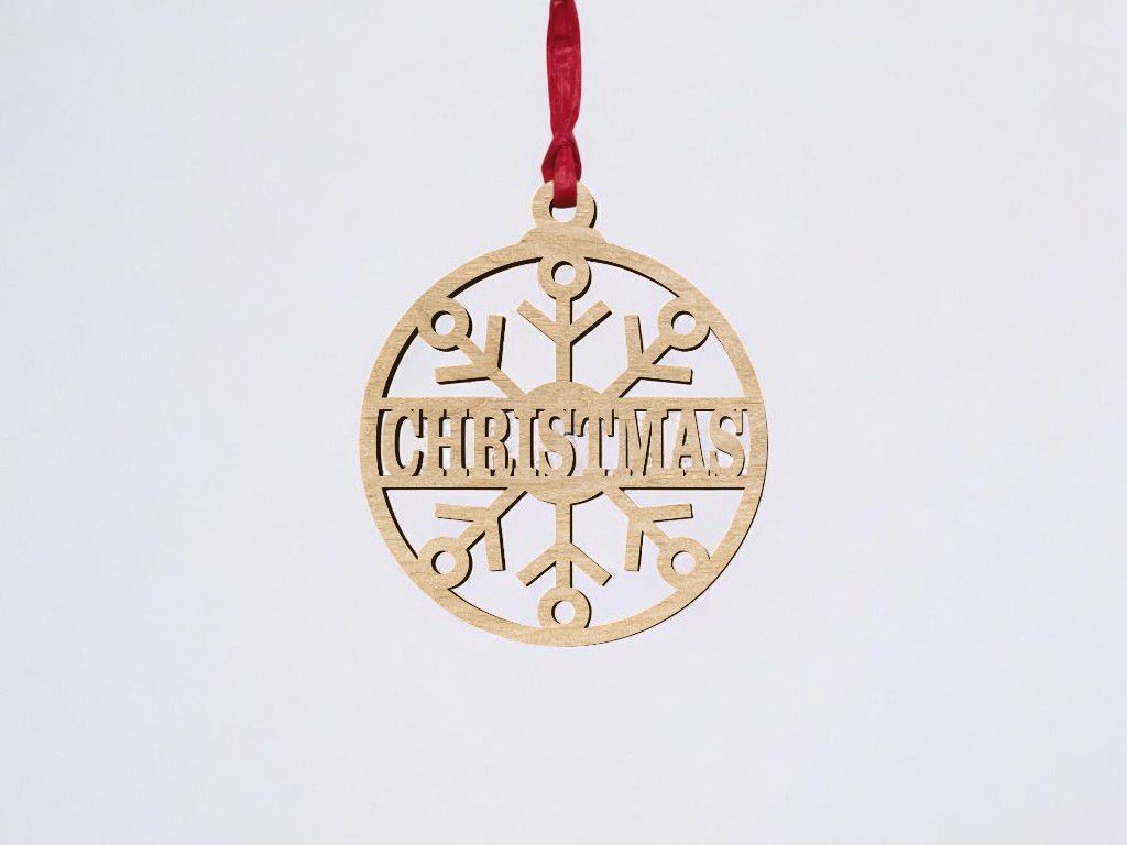Laser Cut Personalized Christmas Name Ornament Vector