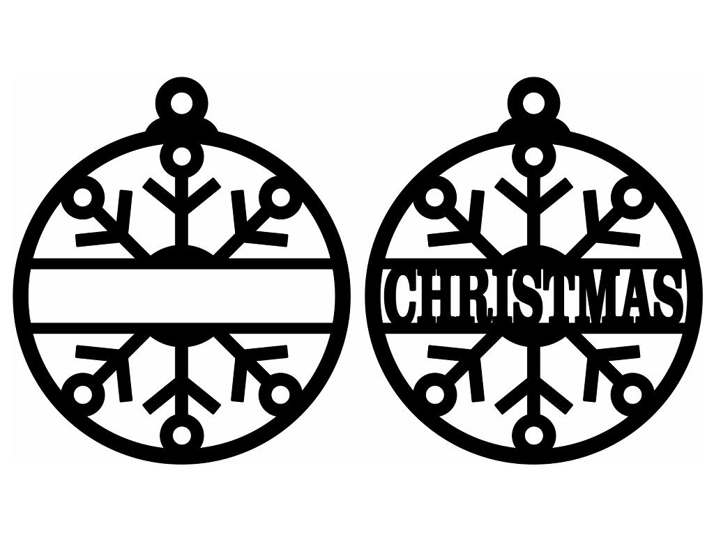 Laser Cut Personalized Christmas Name Ornament Vector