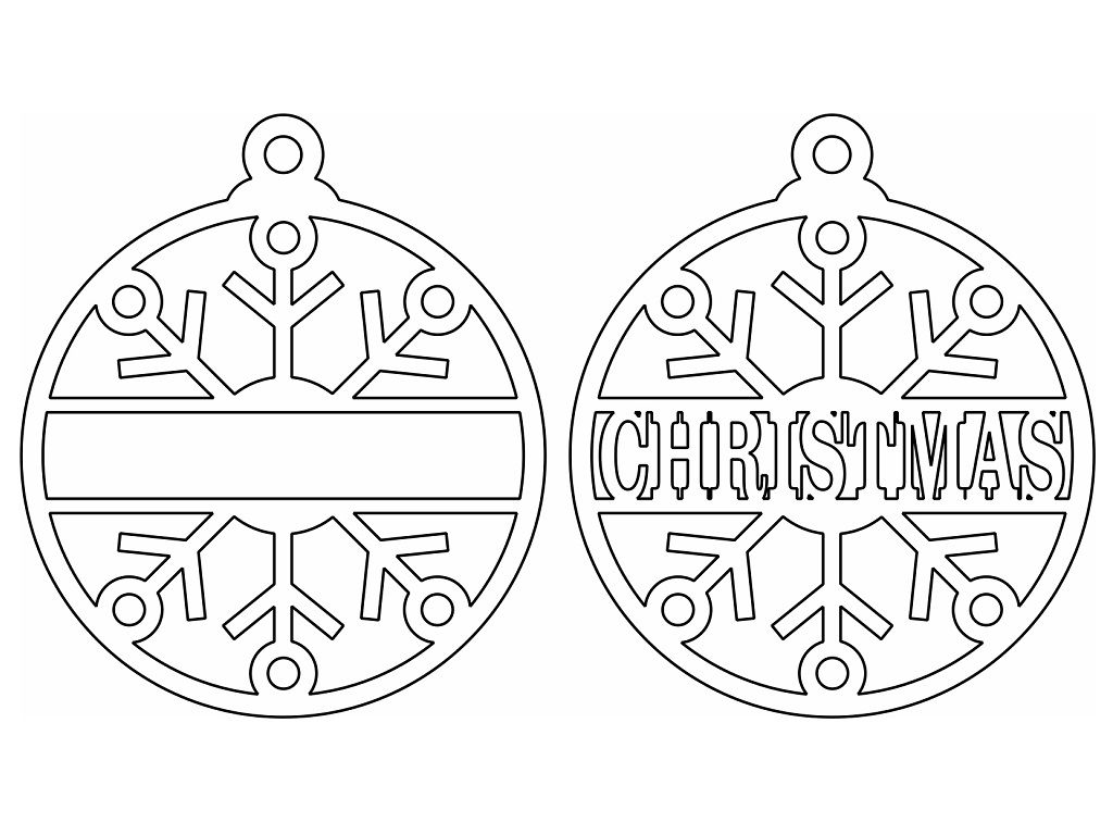 Laser Cut Personalized Christmas Name Ornament Vector