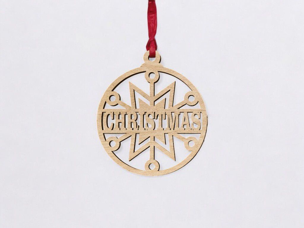 Laser Cut Personalized Christmas Decoration Vector