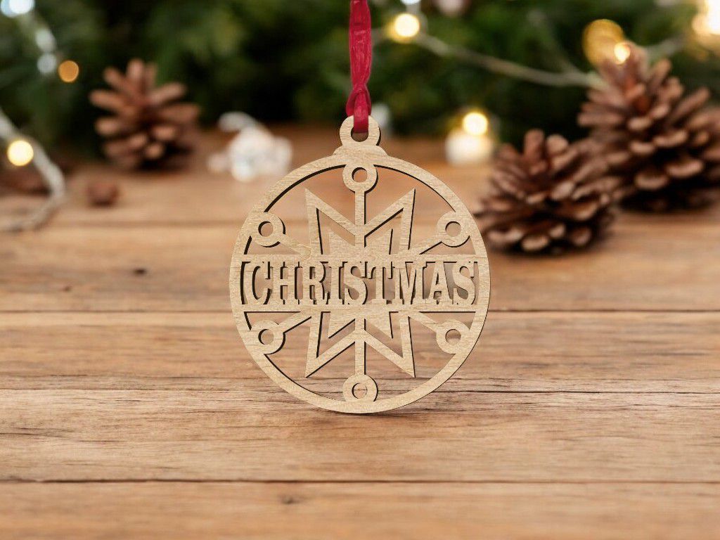 Laser Cut Personalized Christmas Decoration Vector