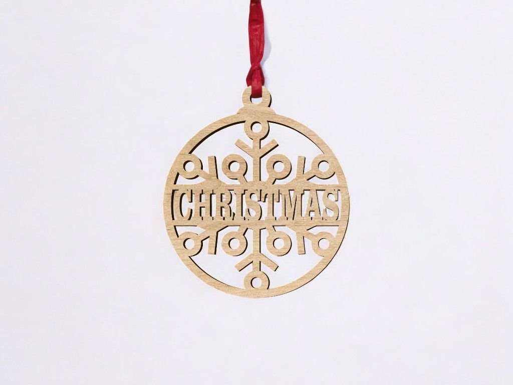 Laser Cut Personalised Decorative Christmas Ball Vector