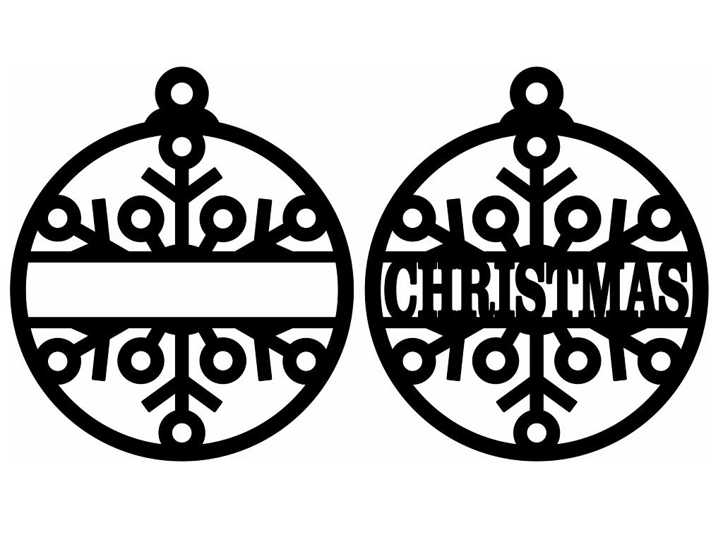 Laser Cut Personalised Decorative Christmas Ball Vector