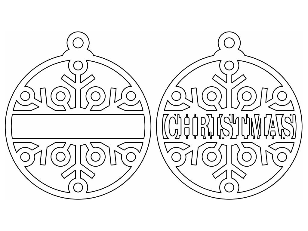 Laser Cut Personalised Decorative Christmas Ball Vector