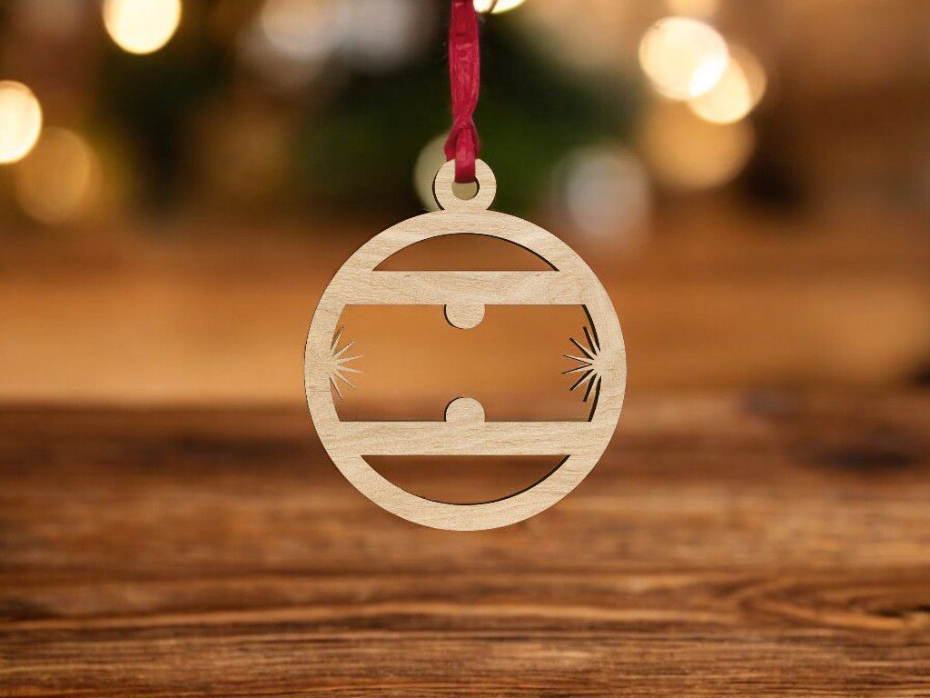 Laser Cut Christmas Ball Ornament Vector