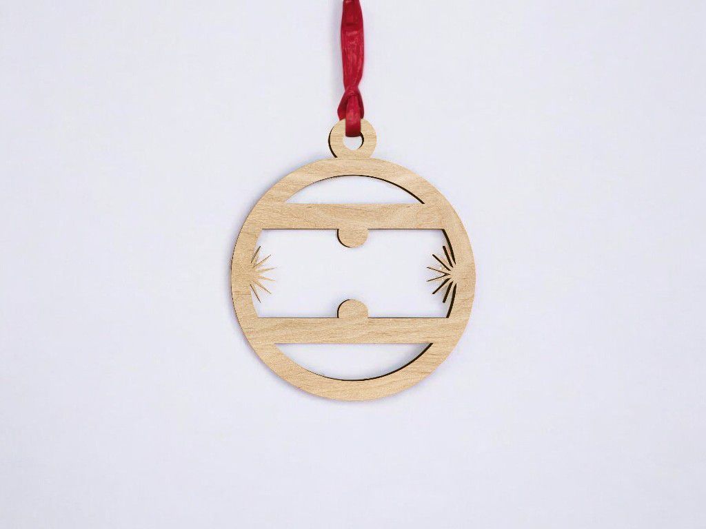 Laser Cut Christmas Ball Ornament Vector