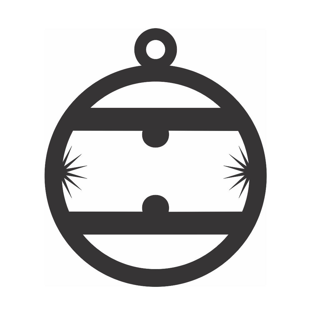 Laser Cut Christmas Ball Ornament Vector