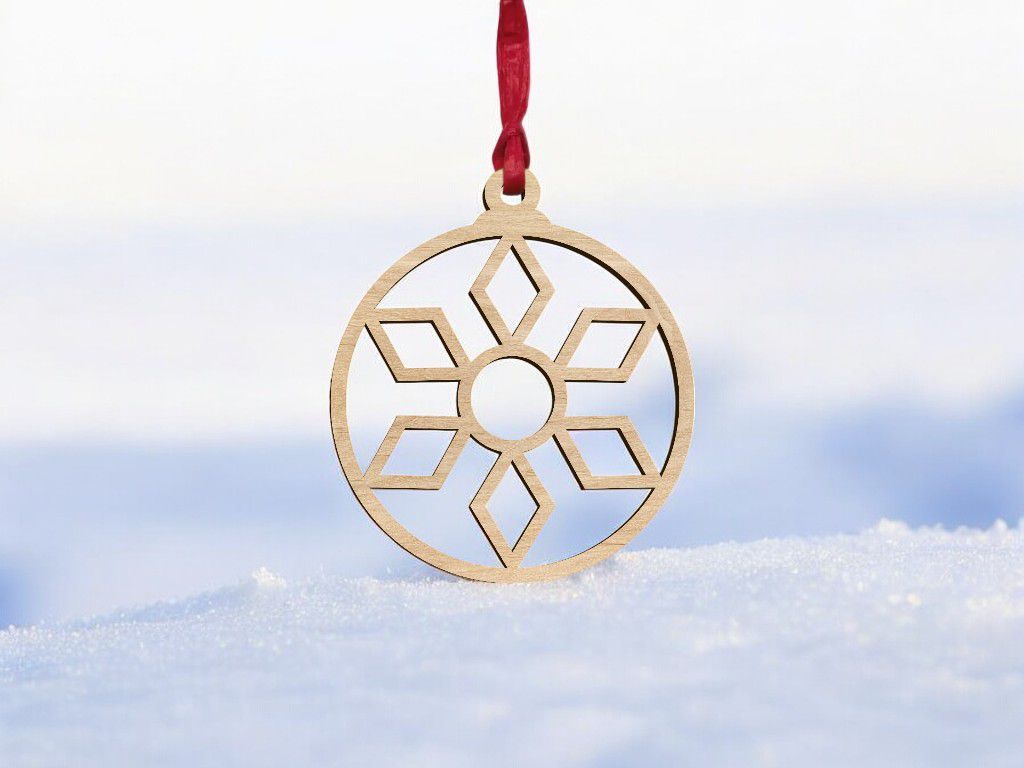 Laser Cut Snowflake Christmas Ball Vector