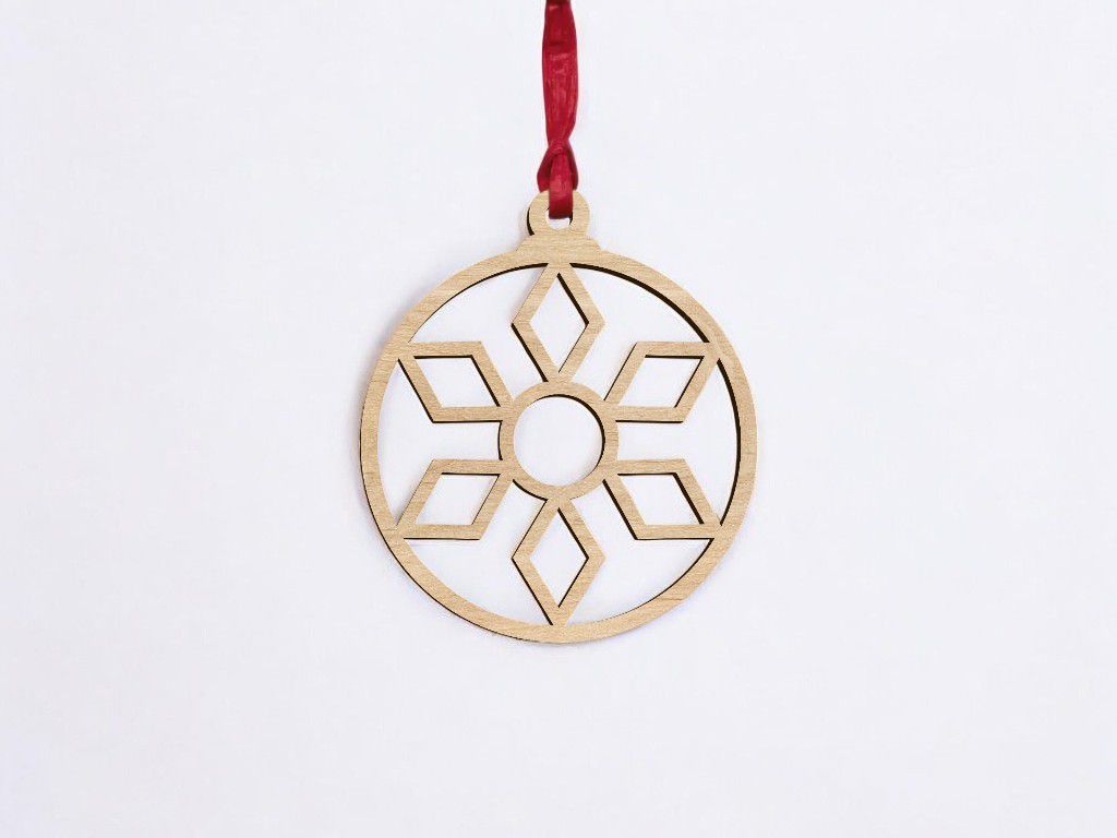 Laser Cut Snowflake Christmas Ball Vector
