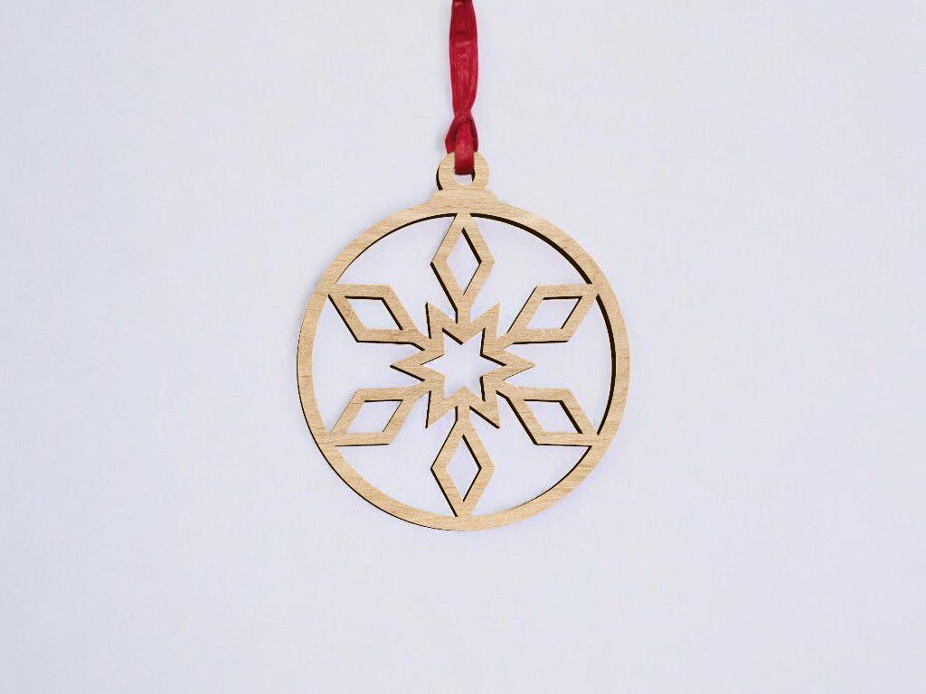 Laser Cut Snowflake Star Christmas Ornament Vector