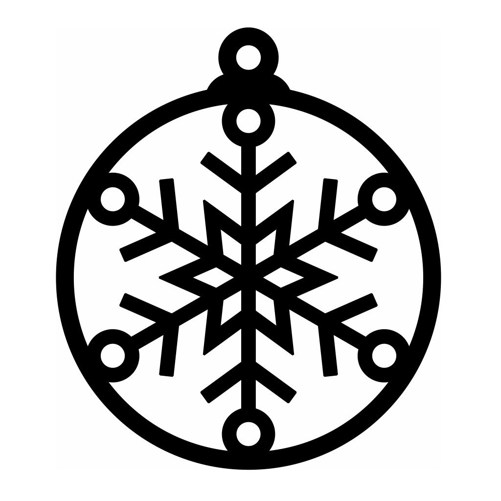 Laser Cut Christmas Bauble Ornament with Snowflake Vector