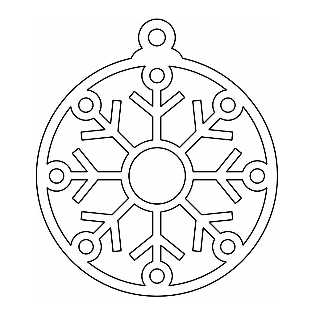 Laser Cut Christmas Decoration with Snowflake Vector