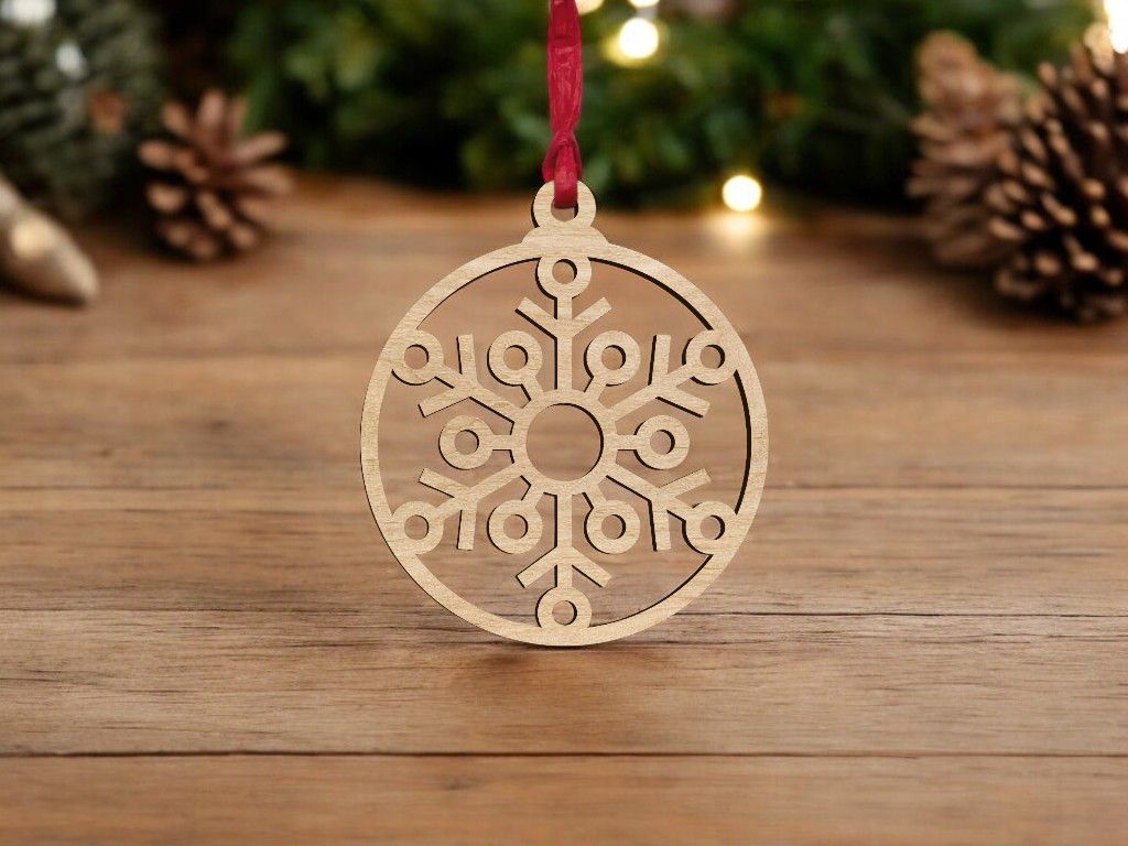 Laser Cut Winter Snowflake Bauble CDR DXF EPS SVG File Free Download ...