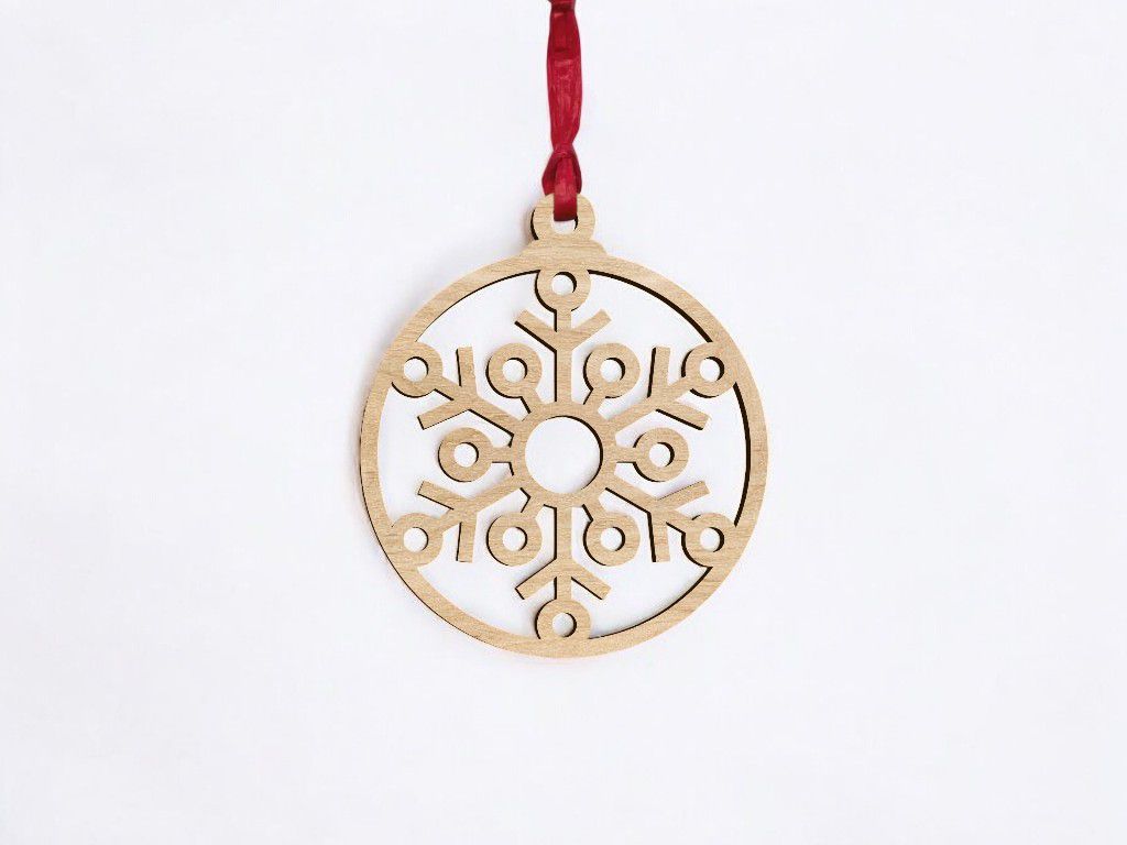 Laser Cut Winter Snowflake Bauble Vector