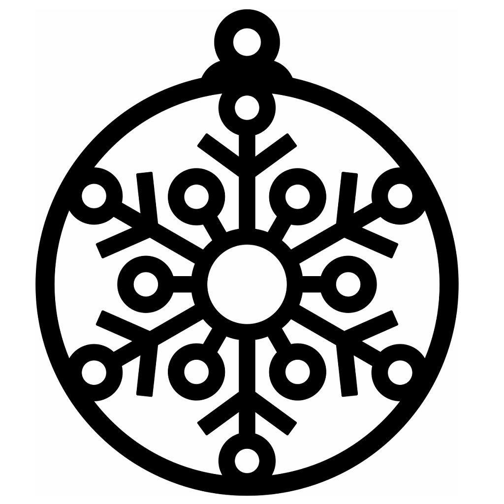 Laser Cut Winter Snowflake Bauble Vector
