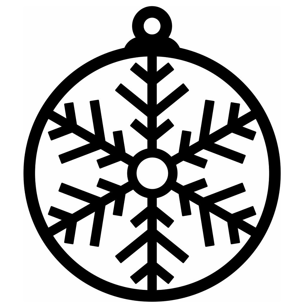 Laser Cut Wooden Snowflake Bauble Vector