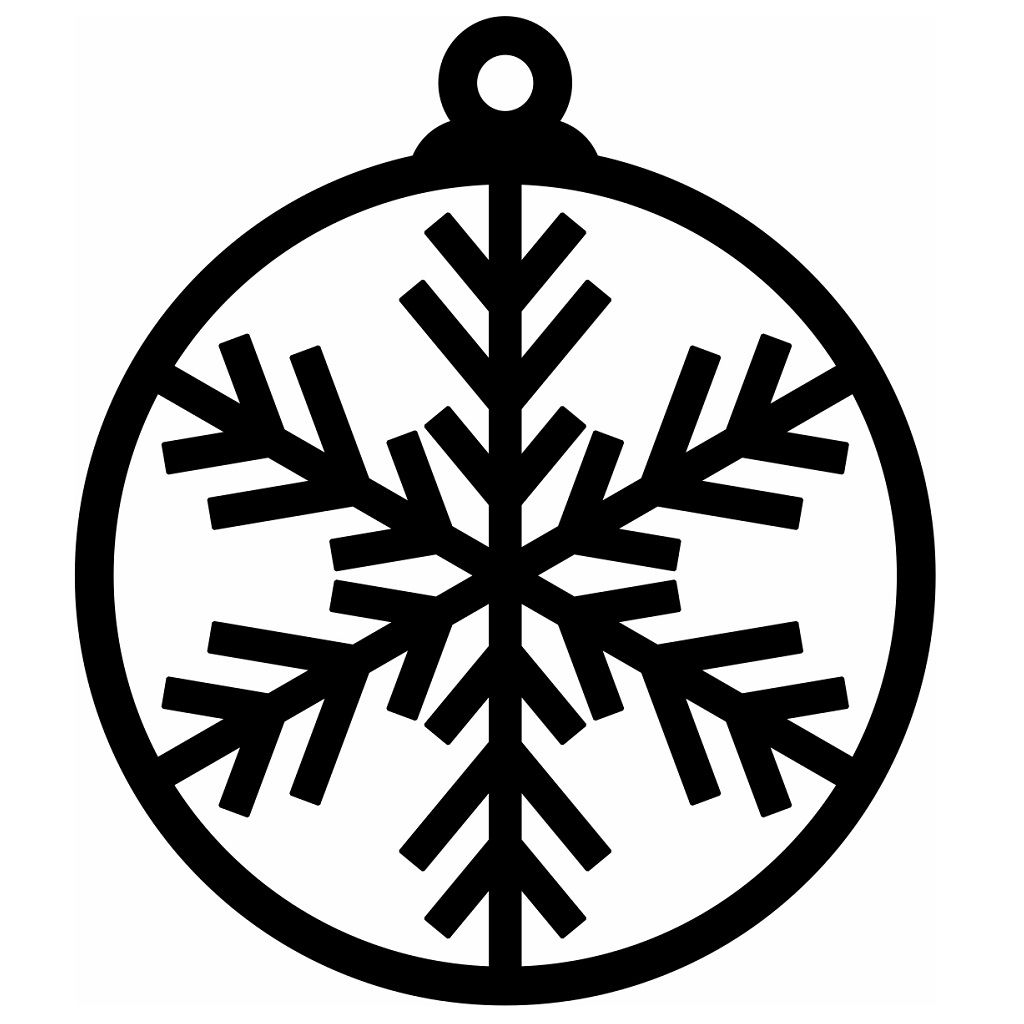 Laser Cut Snowflake Christmas Tree Bauble Ornament Vector