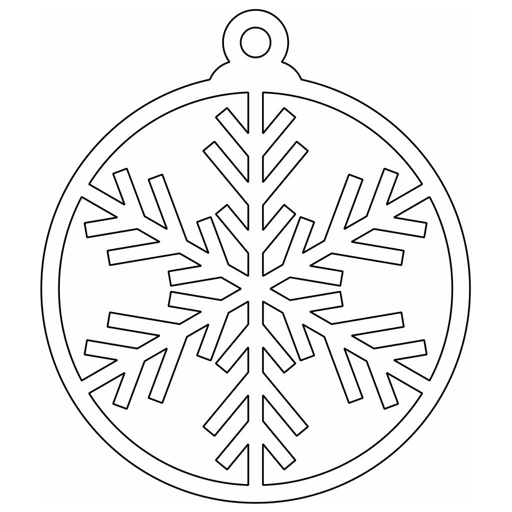 Laser Cut Snowflake Christmas Tree Bauble Ornament Vector