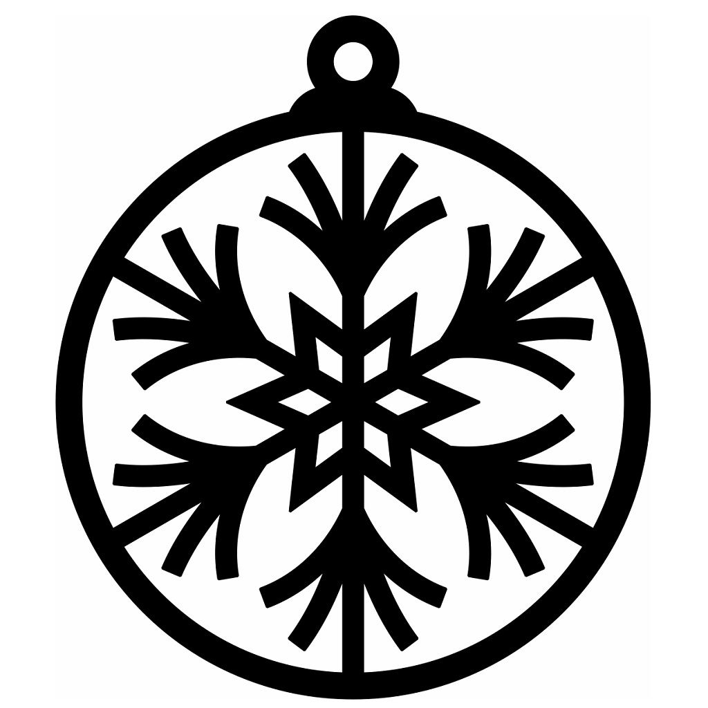 Laser Cut Snowflake Christmas Tree Bauble Decoration Vector