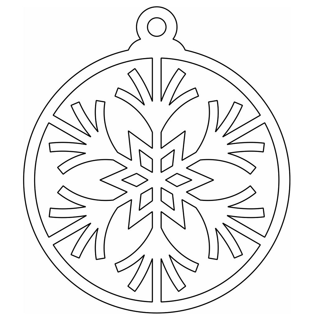 Laser Cut Snowflake Christmas Tree Bauble Decoration Vector