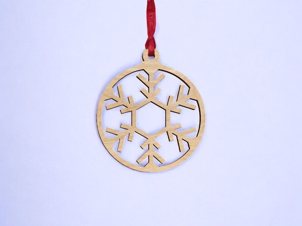 Laser Cut Decorative Snowflake Bauble Vector