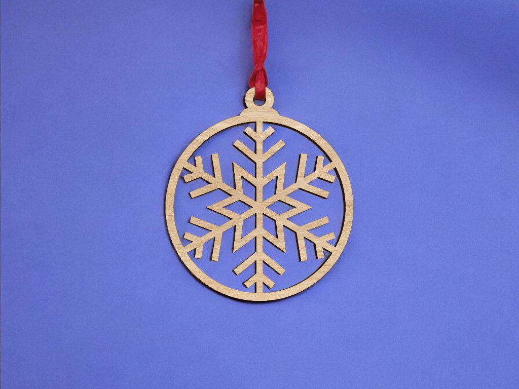 Laser Cut Snowflake Ball Christmas Tree Ornament Vector
