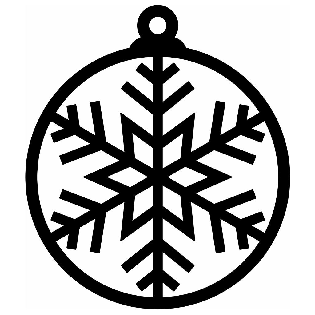 Laser Cut Snowflake Ball Christmas Tree Ornament Vector