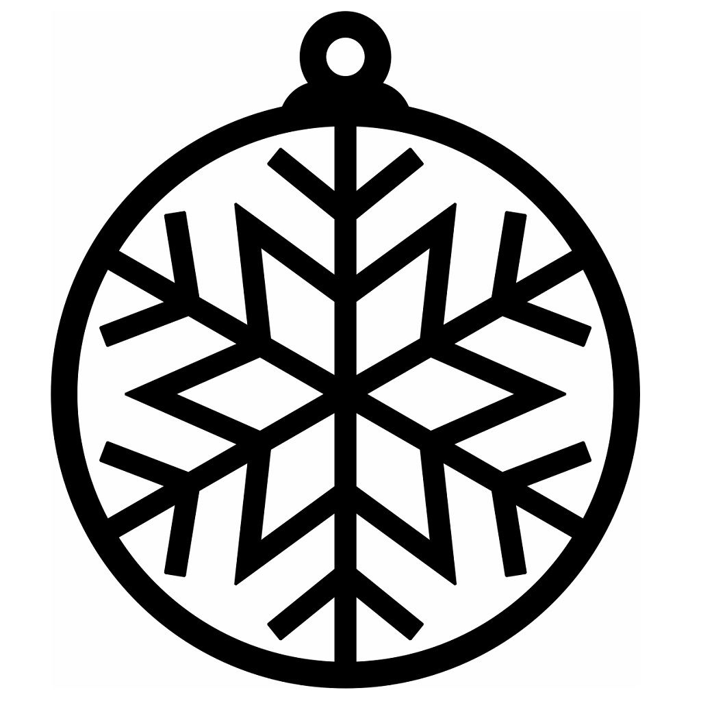 Laser Cut Snowflake Christmas Bauble Tree Decoration Vector