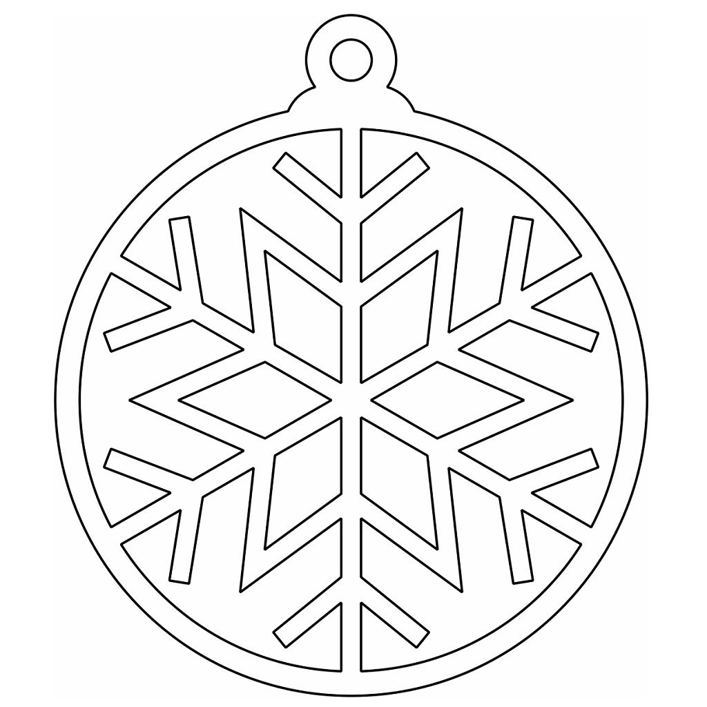 Laser Cut Snowflake Christmas Bauble Tree Decoration Vector