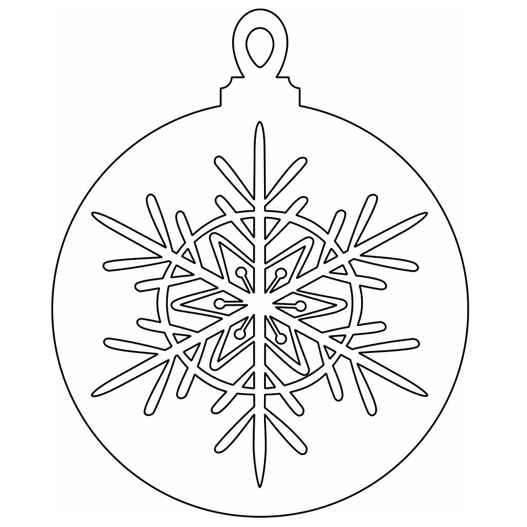 Laser Cut Intricate Snowflake Christmas Bauble Vector