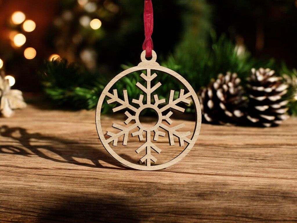 Laser Cut Snowflake Christmas Decoration Ball Vector