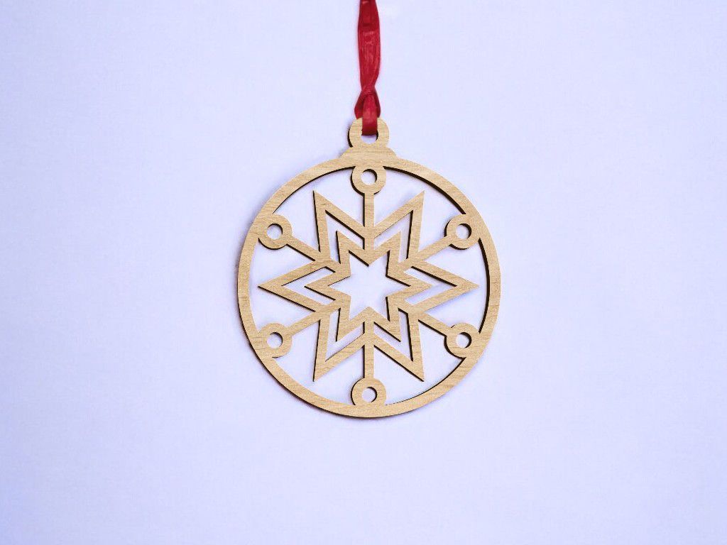 Laser Cut Christmas Ball Snowflake Star Pattern Vector