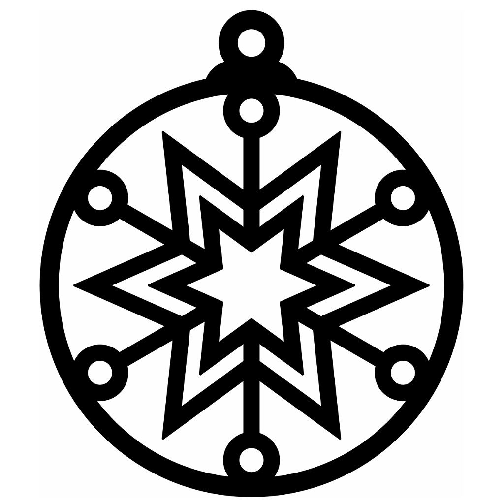 Laser Cut Christmas Ball Snowflake Star Pattern Vector
