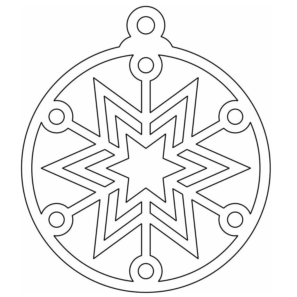 Laser Cut Christmas Ball Snowflake Star Pattern Vector