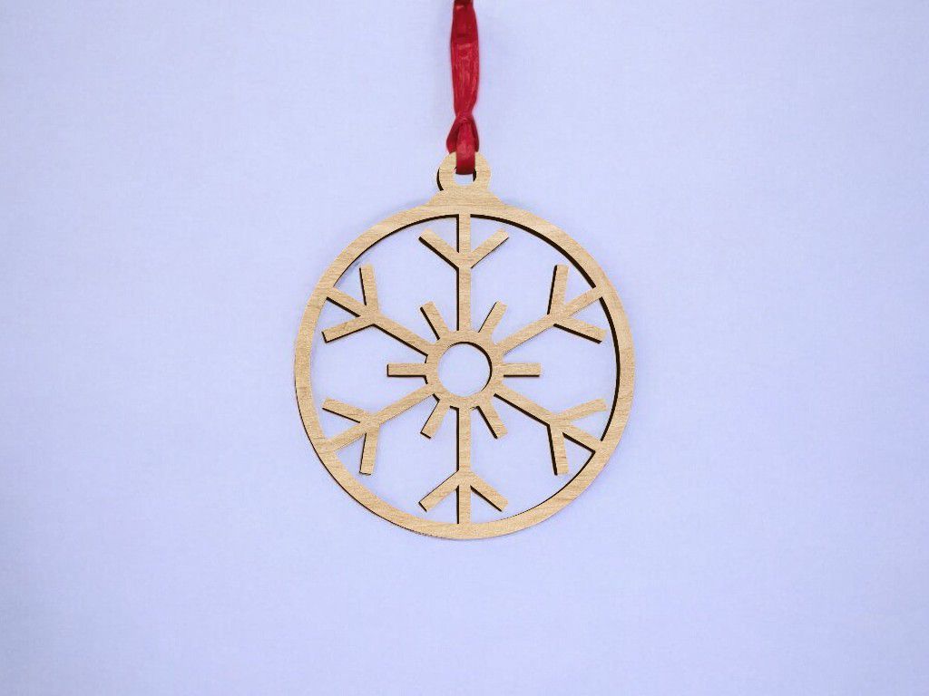 Laser Cut Christmas Bauble Snowflake Vector