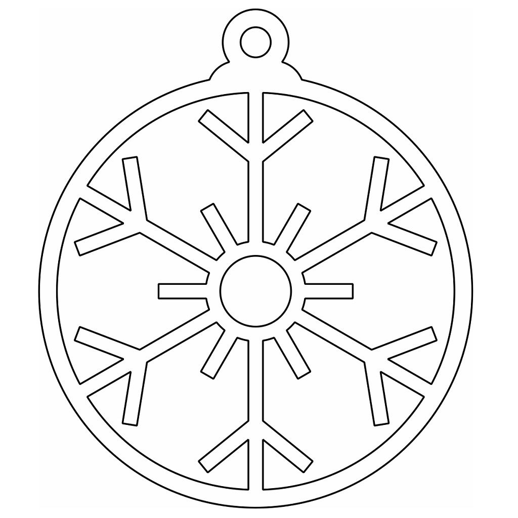Laser Cut Christmas Bauble Snowflake Vector