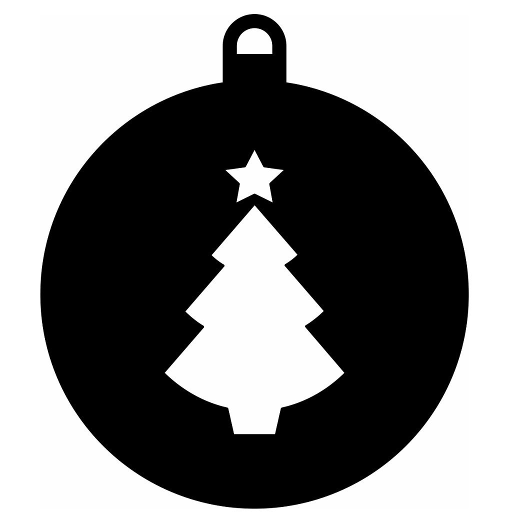 Laser Cut Christmas Tree Star Bauble Vector