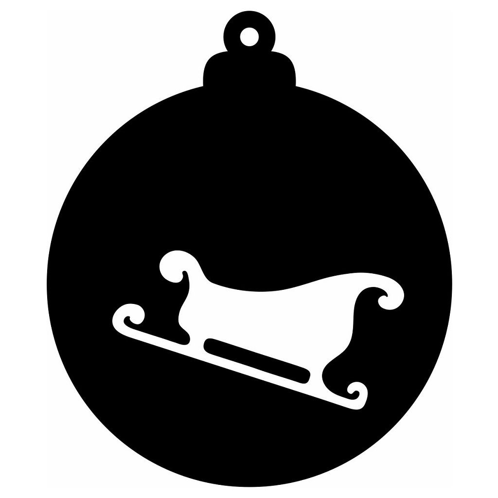 Laser Cut Santa Sleigh Bauble Vector