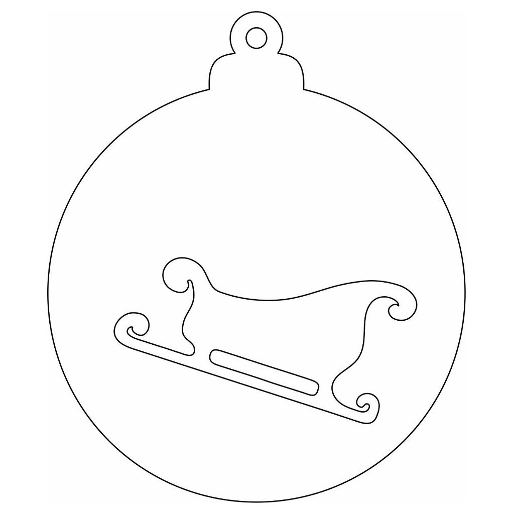 Laser Cut Santa Sleigh Bauble Vector