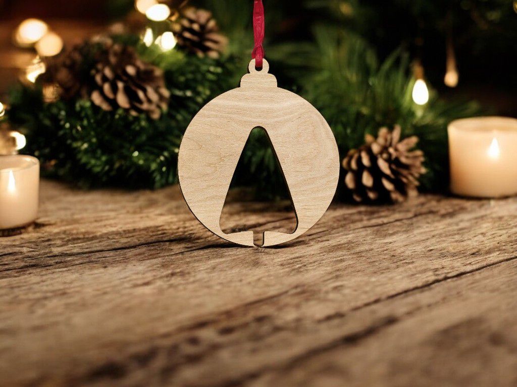 Laser Cut Christmas Tree Hanging Decoration Vector