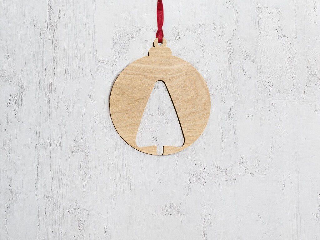Laser Cut Christmas Tree Hanging Decoration Vector