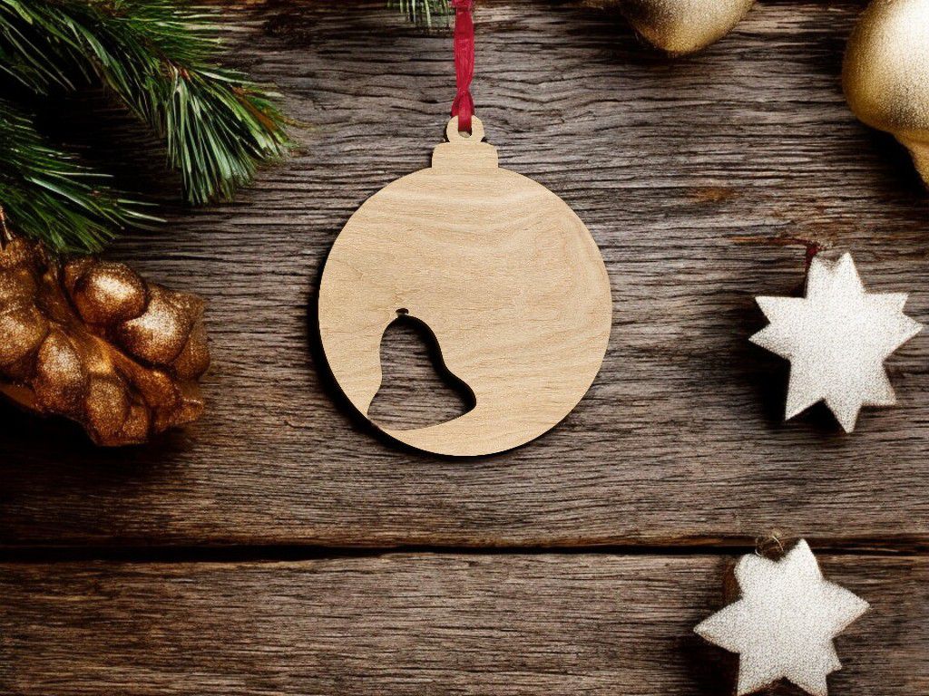 Laser Cut Christmas Bell Bauble Vector