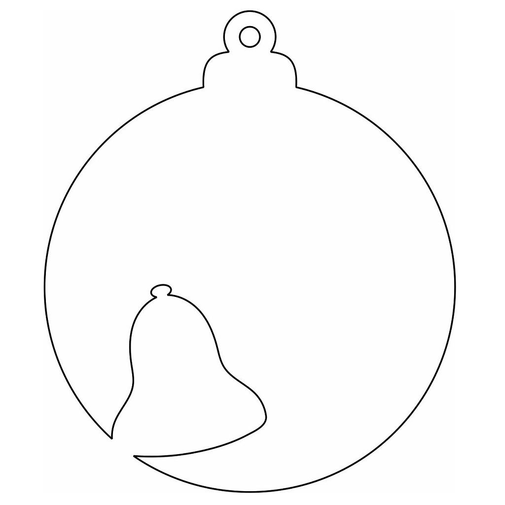 Laser Cut Christmas Bell Bauble Vector