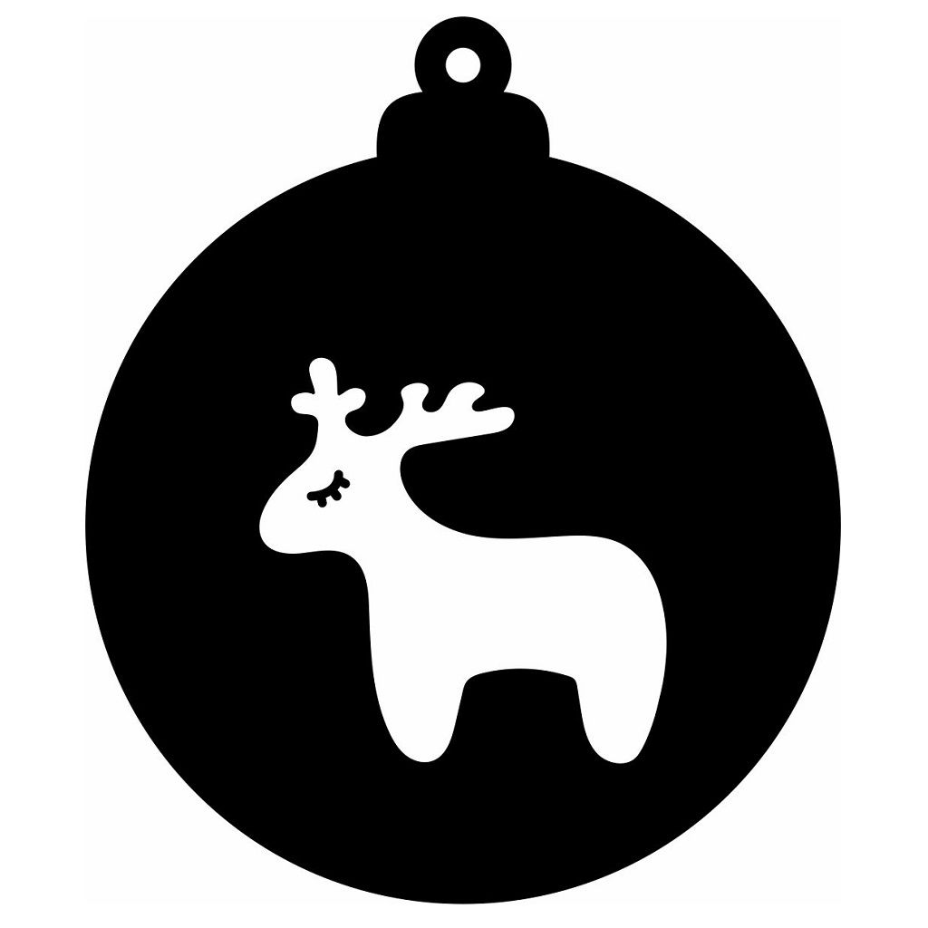 Laser Cut Cute Christmas Moose Bauble Vector