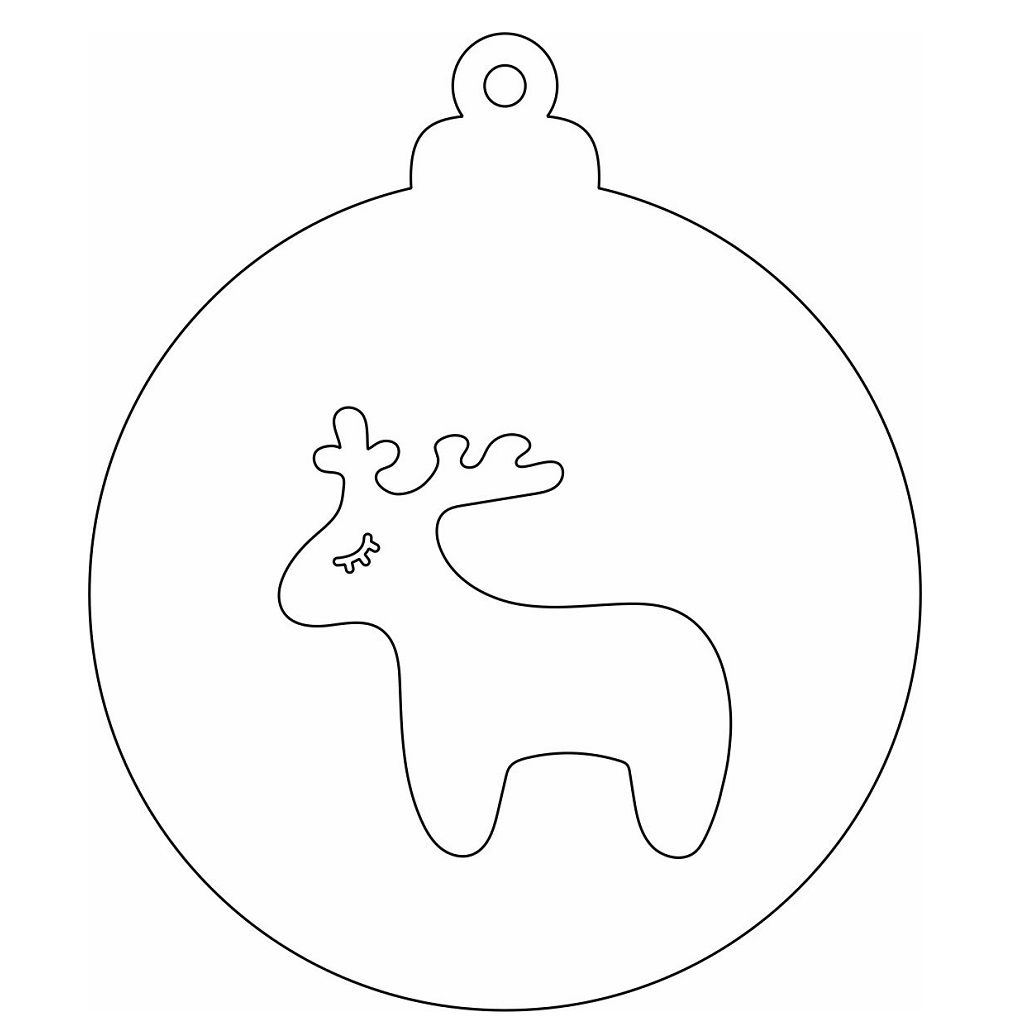 Laser Cut Cute Christmas Moose Bauble Vector