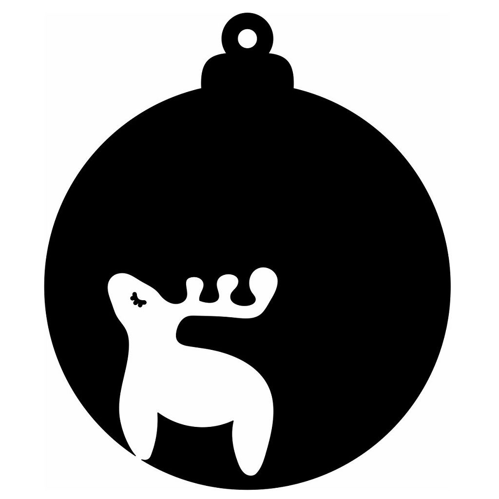 Laser Cut Moose Christmas Ball Ornament Vector