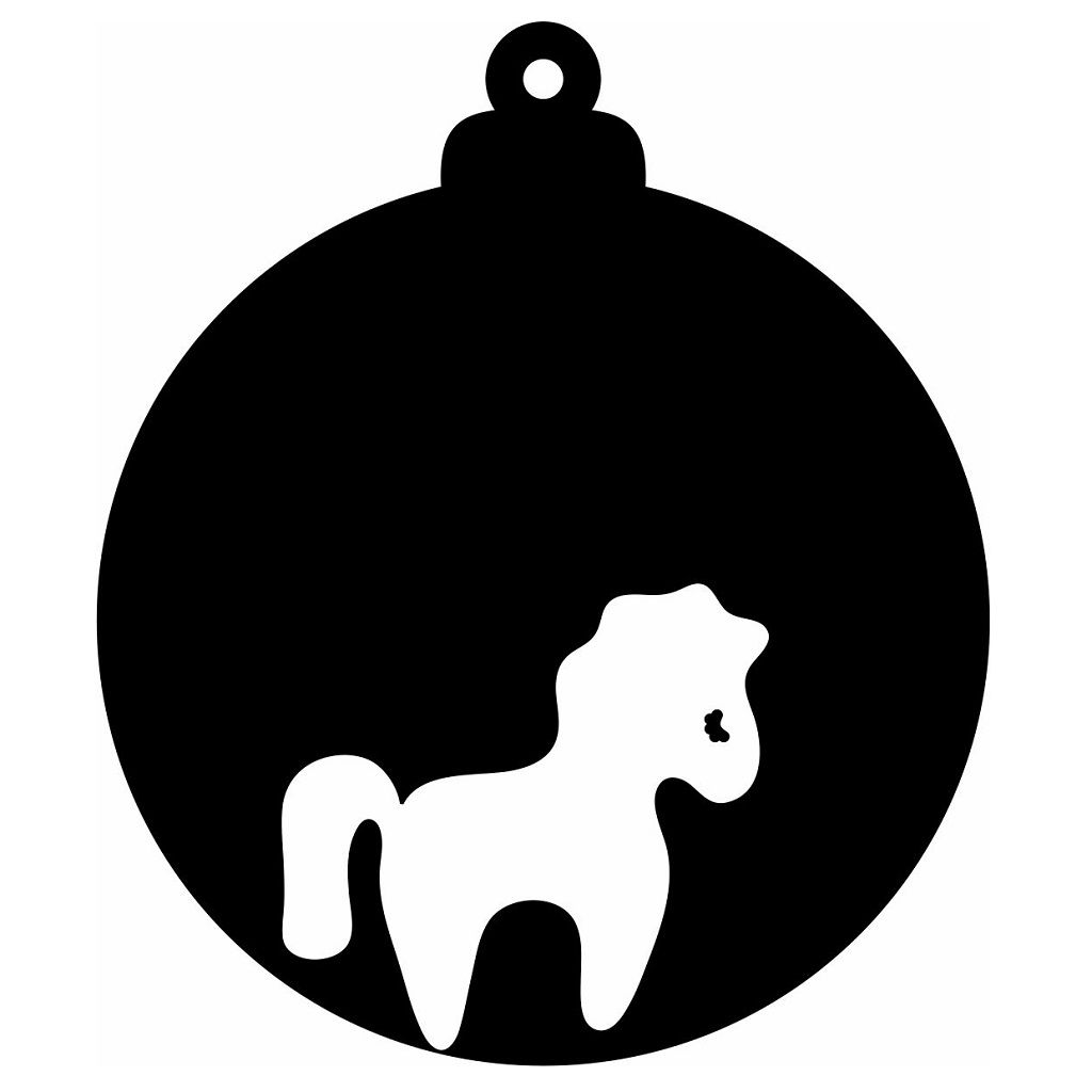 Laser Cut Christmas Horse Bauble Vector