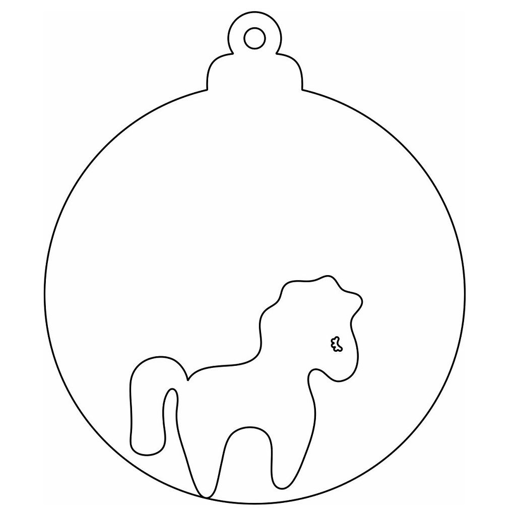 Laser Cut Christmas Horse Bauble Vector