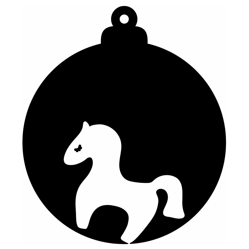 Laser Cut Horse Christmas Ball Vector